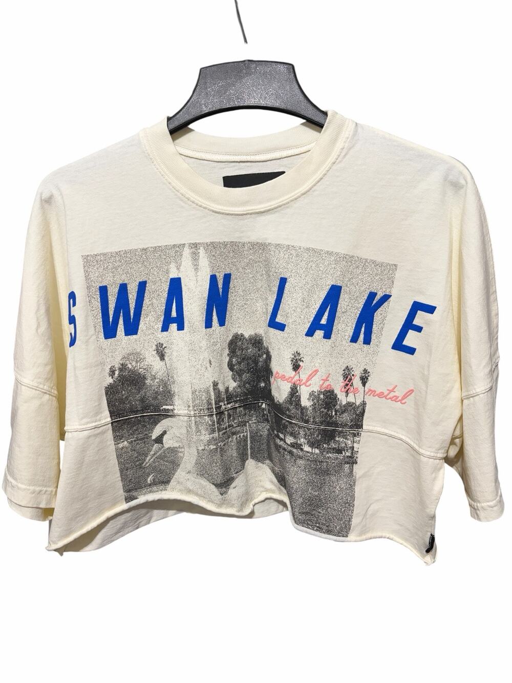 Spirit Jersey Swan Lake Cropped Graphic Sweatshirt Top NWT Small
